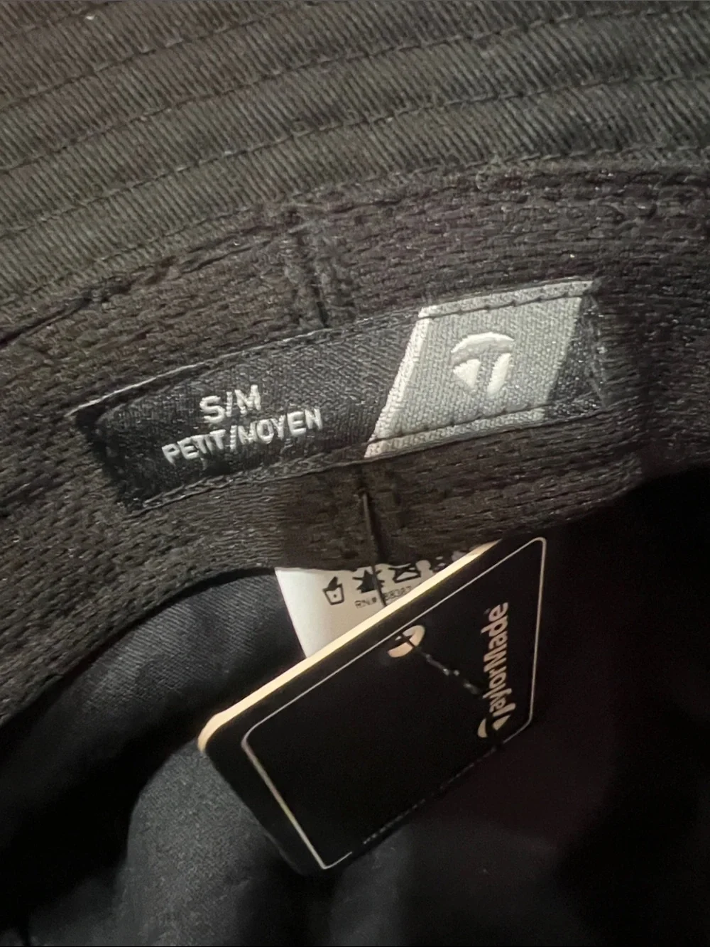 TaylorMade Unisex Black Bucket Hat with White Stripe